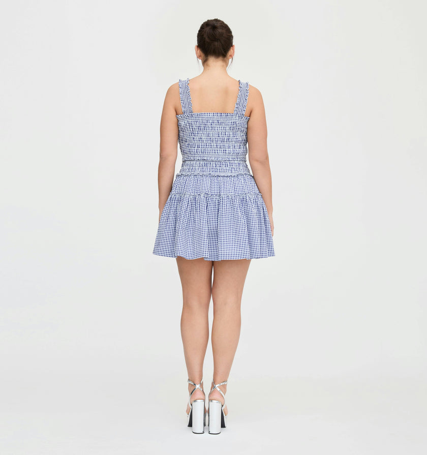 The Azalea Mini Nap Dress - Navy Gingham