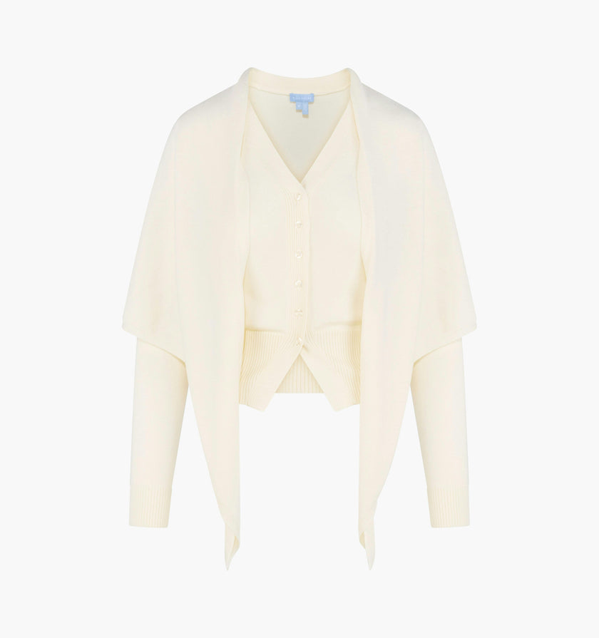 The Amal Cardigan - Antique White
