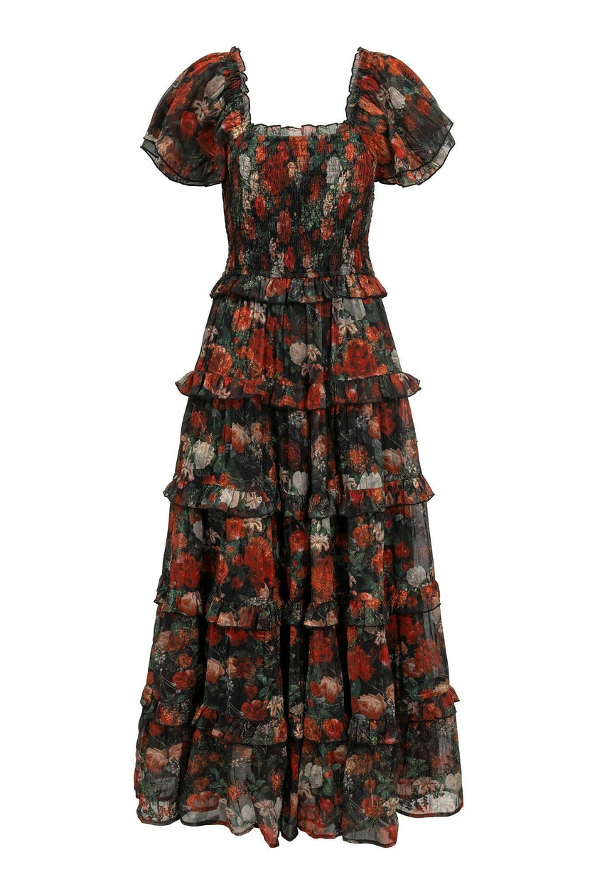 Winnie Dress in Midnight Roses