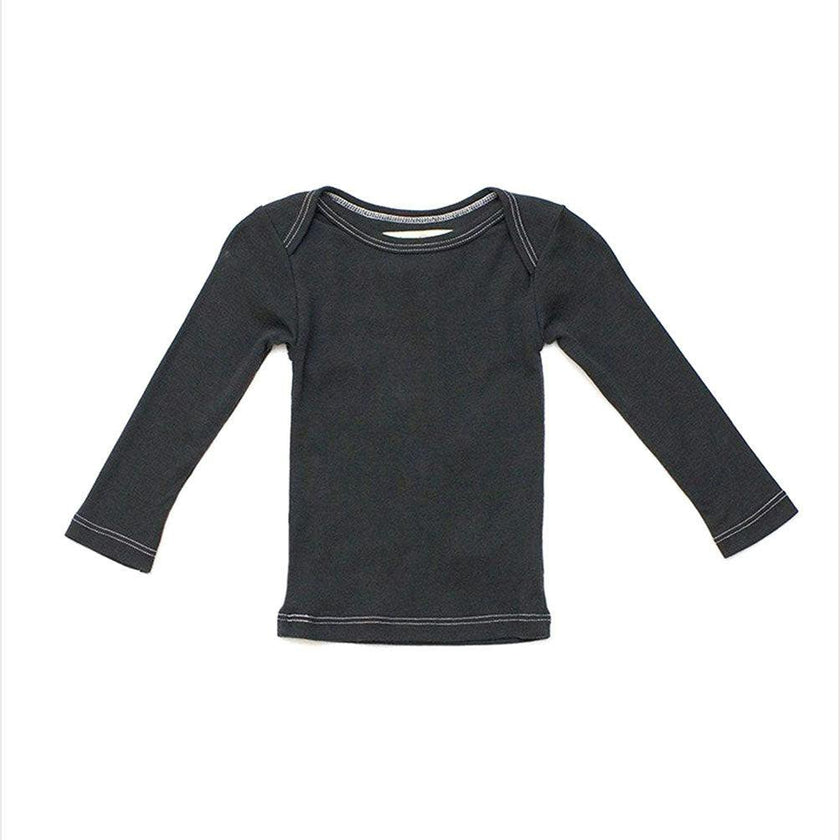 Lap Shoulder Tee Long Sleeve Charcoal
