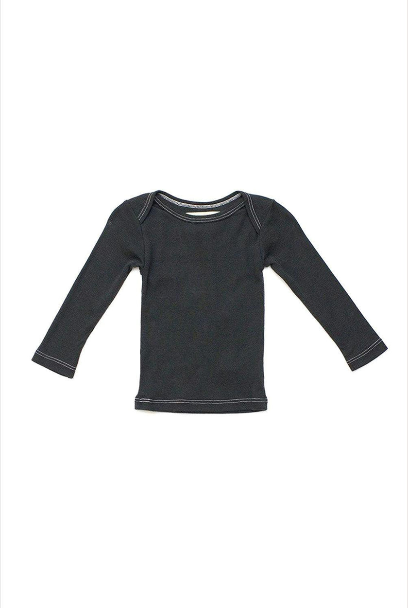 Lap Shoulder Tee Long Sleeve Charcoal