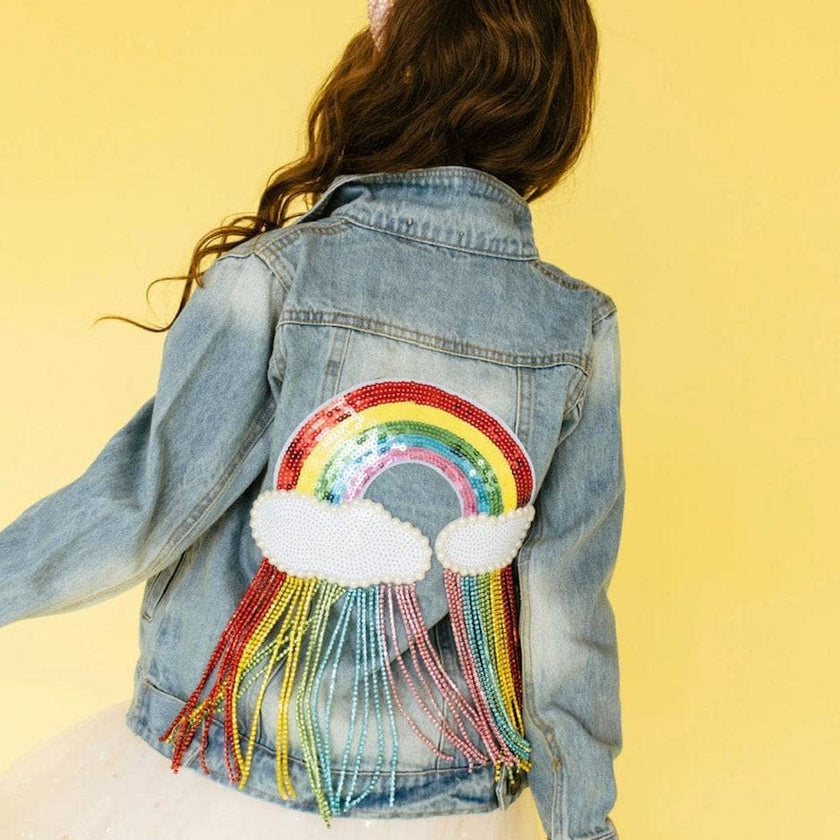 Womens Crystal Rain Denim Jacket