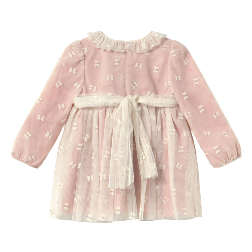Pink Embroidered Tulle Dress