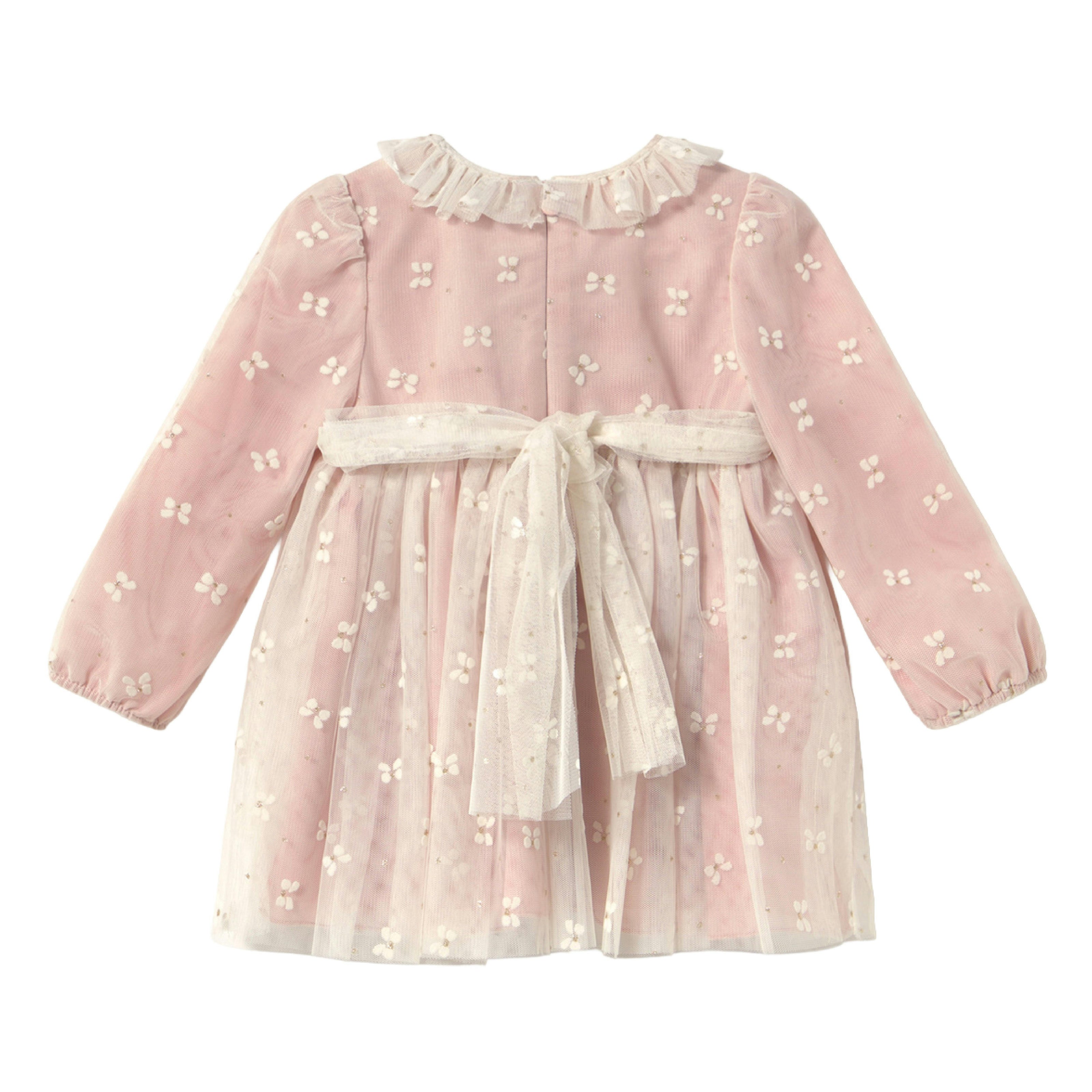 Pink Embroidered Tulle Dress