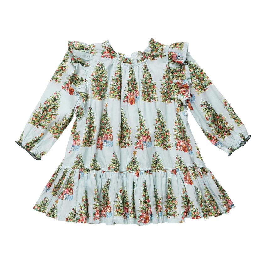 Girls Harper Dress - Trees and Presents