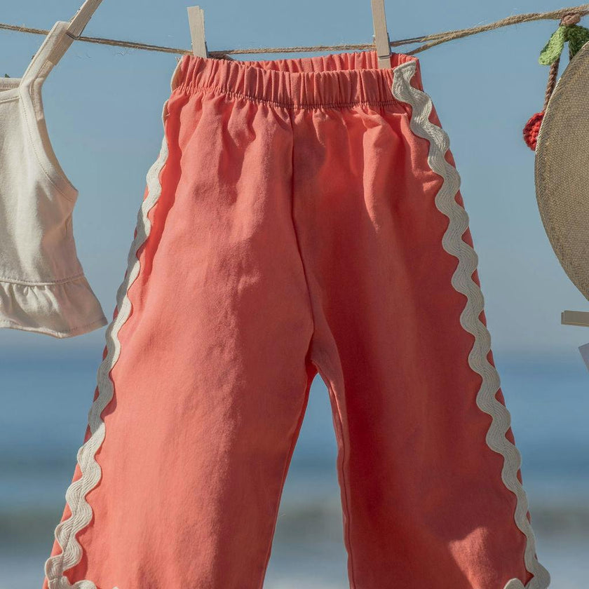 Wide-Leg Pant Set in Tres Cherry