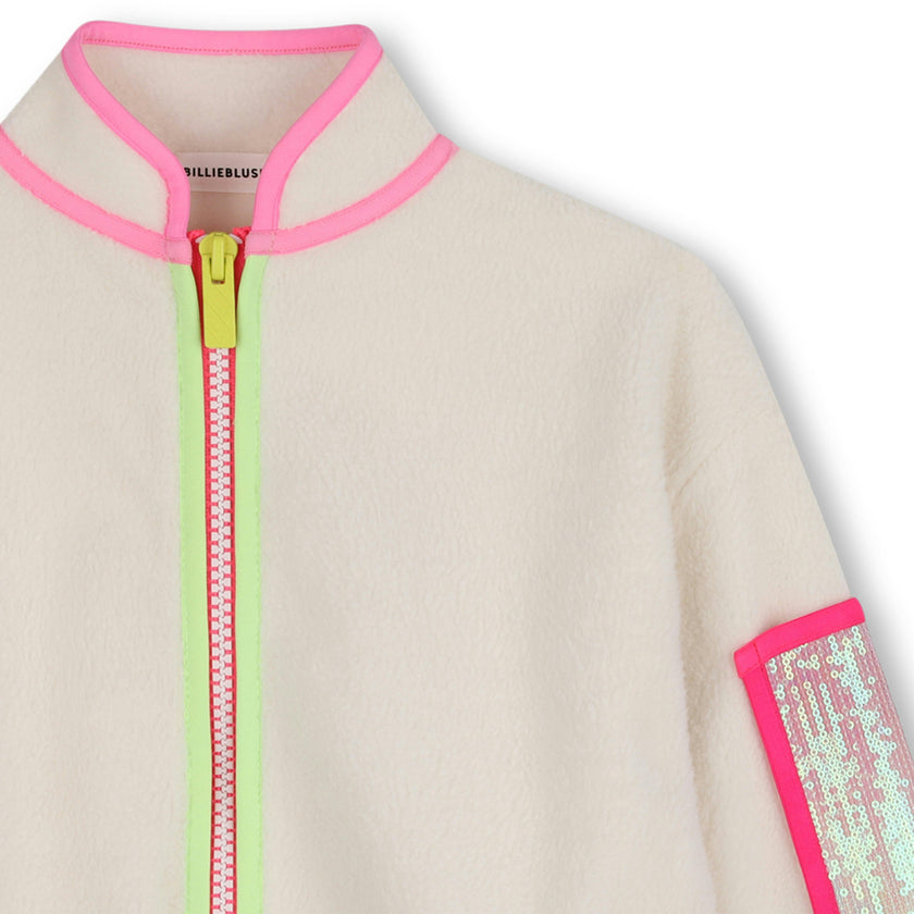Beige Neon Trim Cardigan