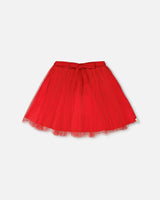 Mesh And Eyelet Skirt