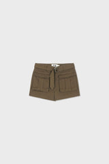Organic Cotton Cargo Front Short With Belt