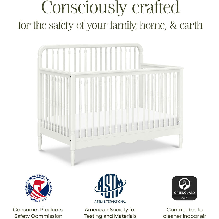 Liberty 4-in-1 Convertible Spindle Crib in Warm White