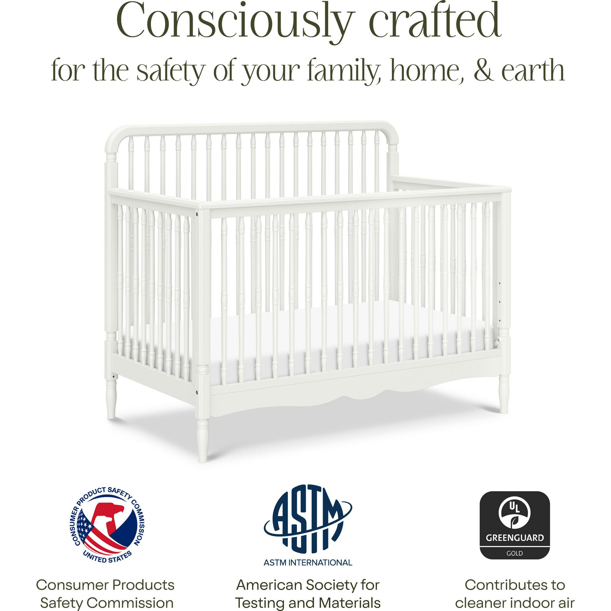 Liberty 4-in-1 Convertible Spindle Crib in Warm White