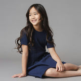 Organic Short Sleeve Cable Sweater Dress