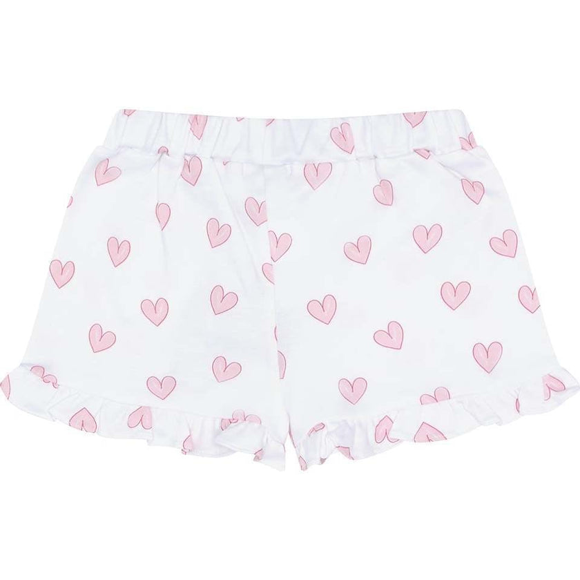 Pink Heart Print Shorts