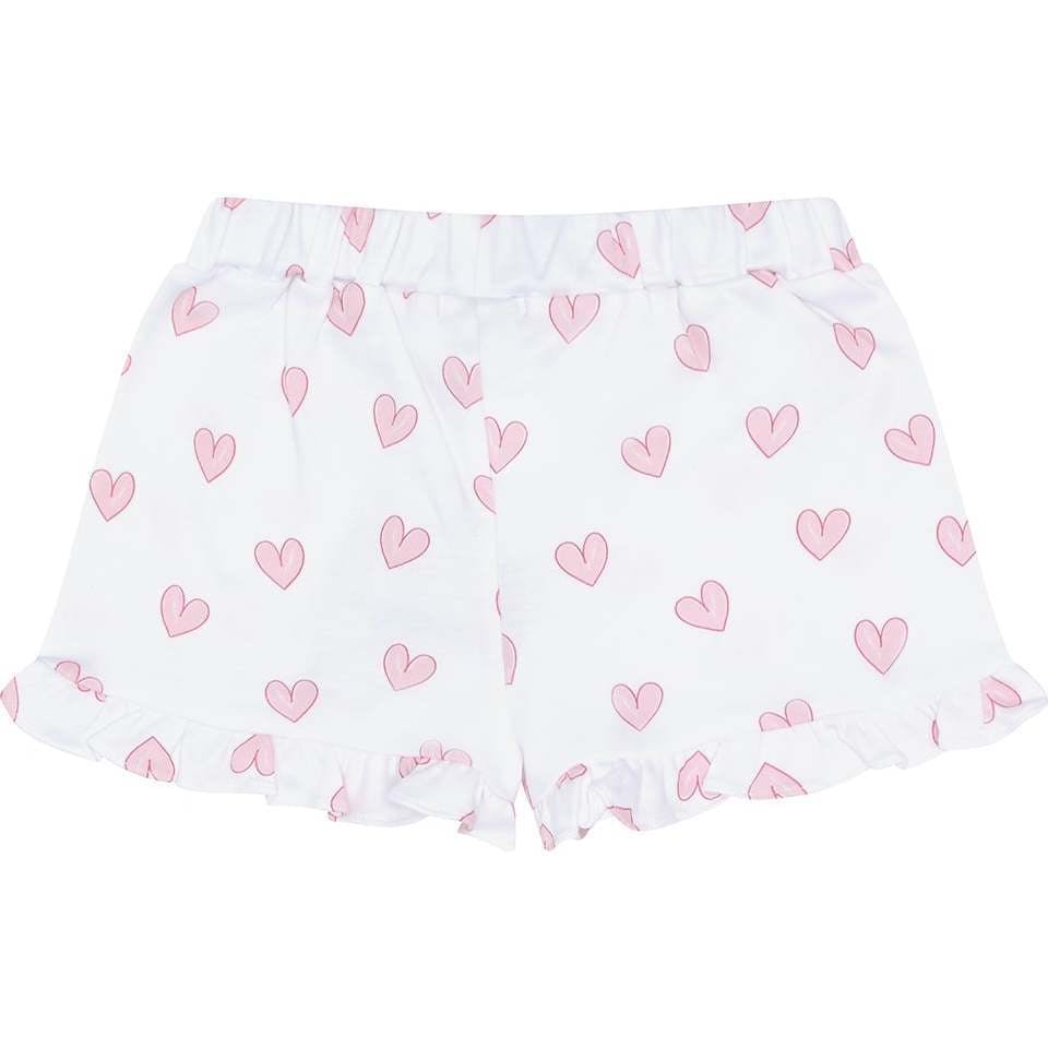 Pink Heart Print Shorts