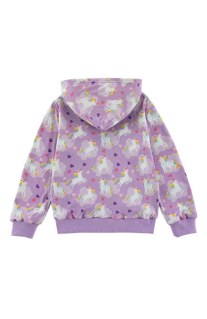 Soft Fleece Zip Up, Flying Unicorn