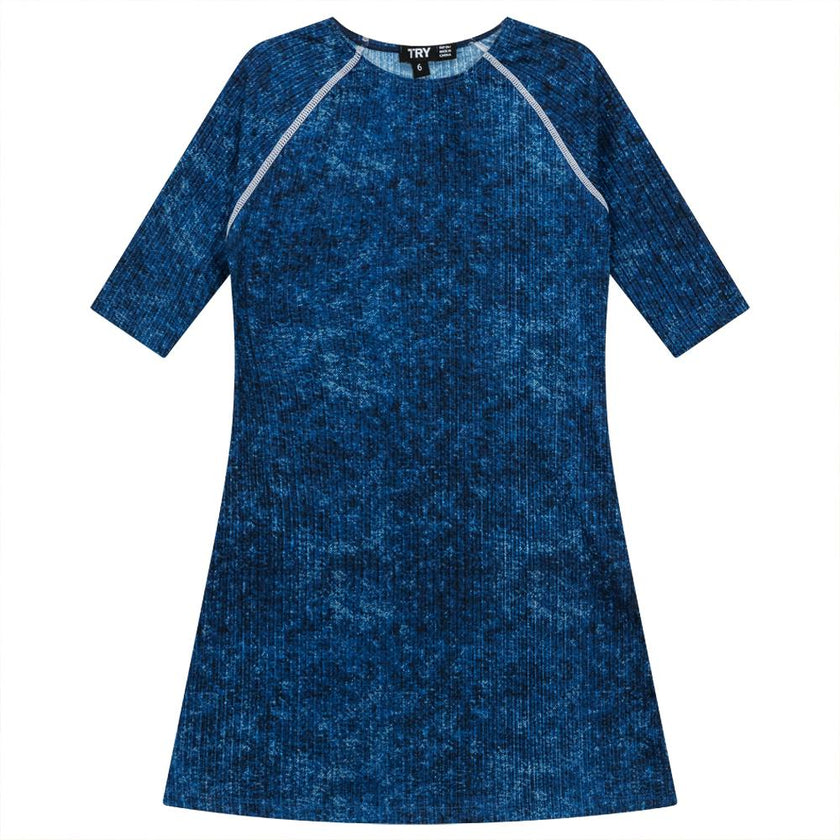 Distressed Rib Swim Dress