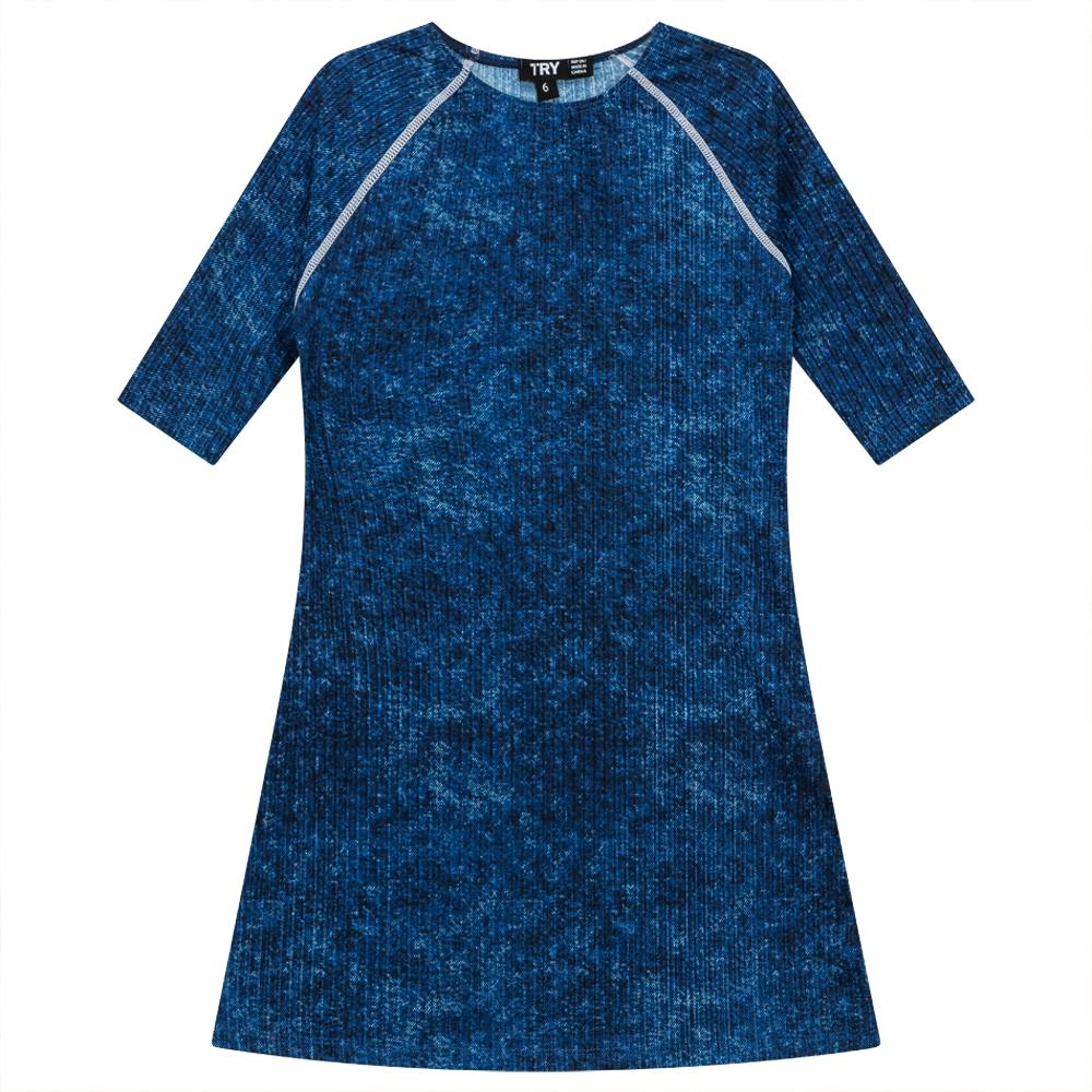 Distressed Rib Swim Dress