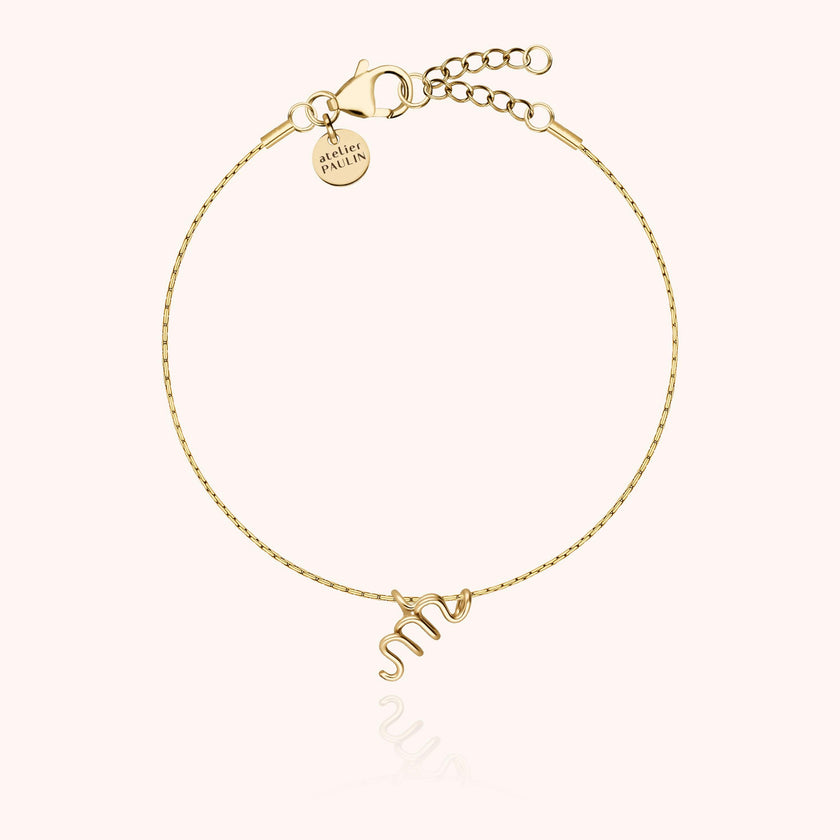 Initial Bracelet, 14k Yellow Gold Filled