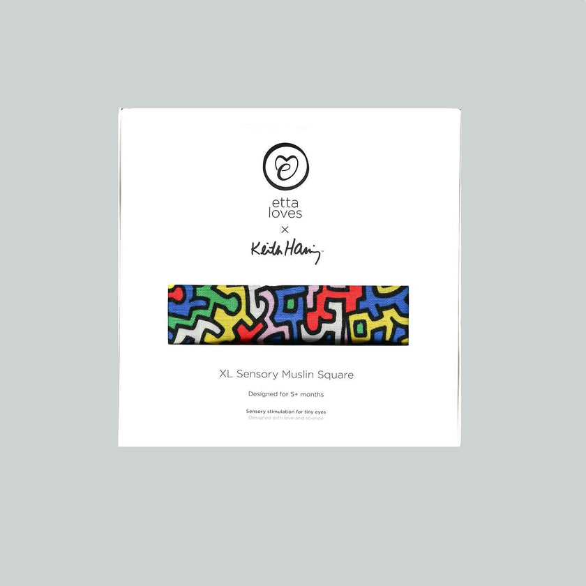 Etta Loves X Keith Haring XL 'Brazil' Print Muslin Multi-Purpose Square Blanket