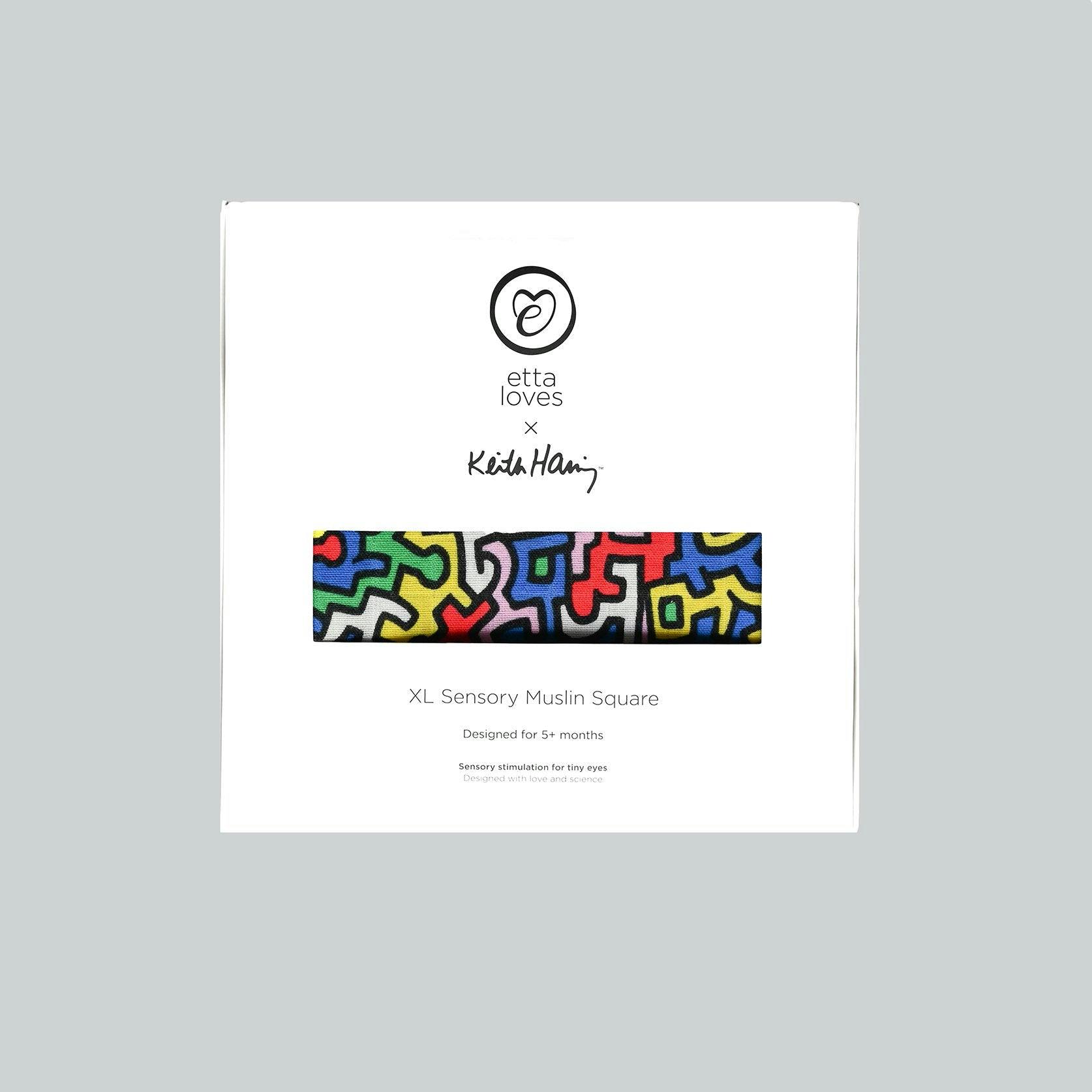 Etta Loves X Keith Haring XL 'Brazil' Print Muslin Multi-Purpose Square Blanket