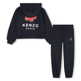 Girls Navy Blue Boke Flower Tracksuit