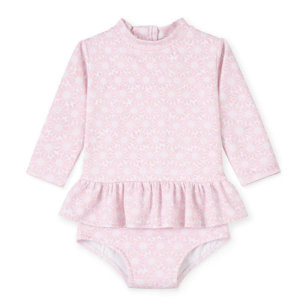 Floral Print Rash Guard Onesie