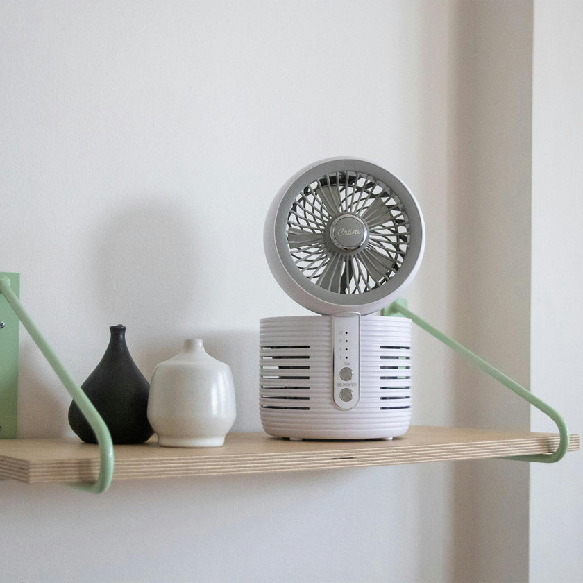 2-In-1 Desk Top Air Purifier & Fan - With HEPA Filter