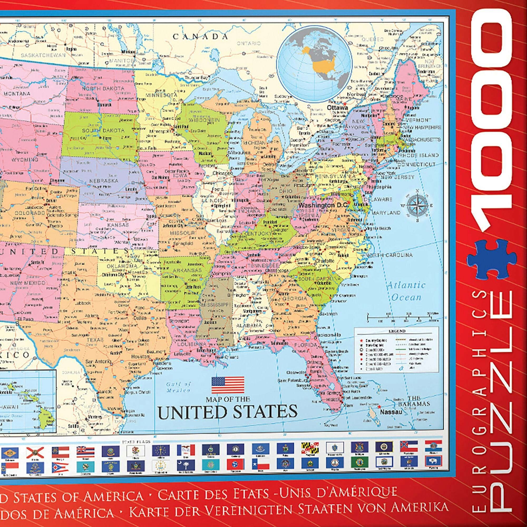 Map of the United States - 1000 pc Puzzle