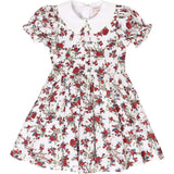 Mini Aveline Dress in Red & Green Rustic Floral