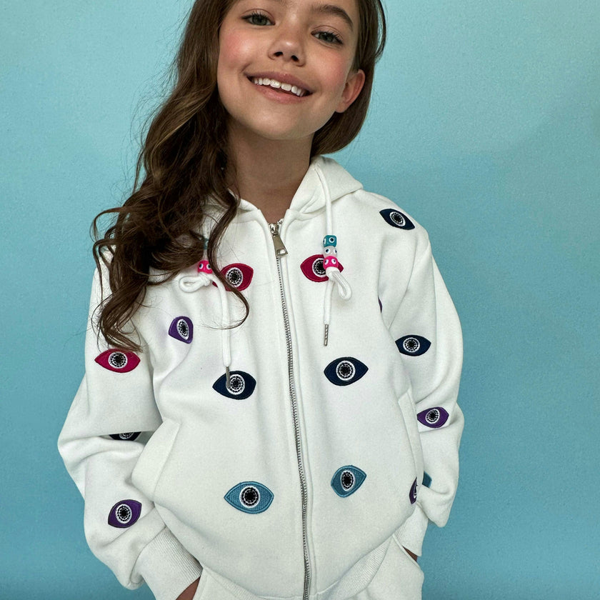 Rainbow Evil Eye Applique 2-Piece Jogger Set