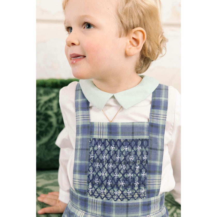George Blue Tartan Overalls and Shirt