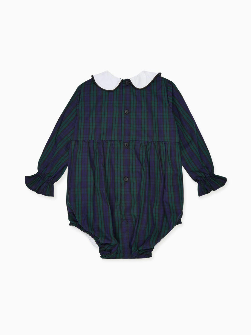 Navy Check Senna Baby Romper