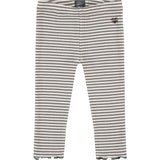 Striped Lettuce Edge Hem Leggings