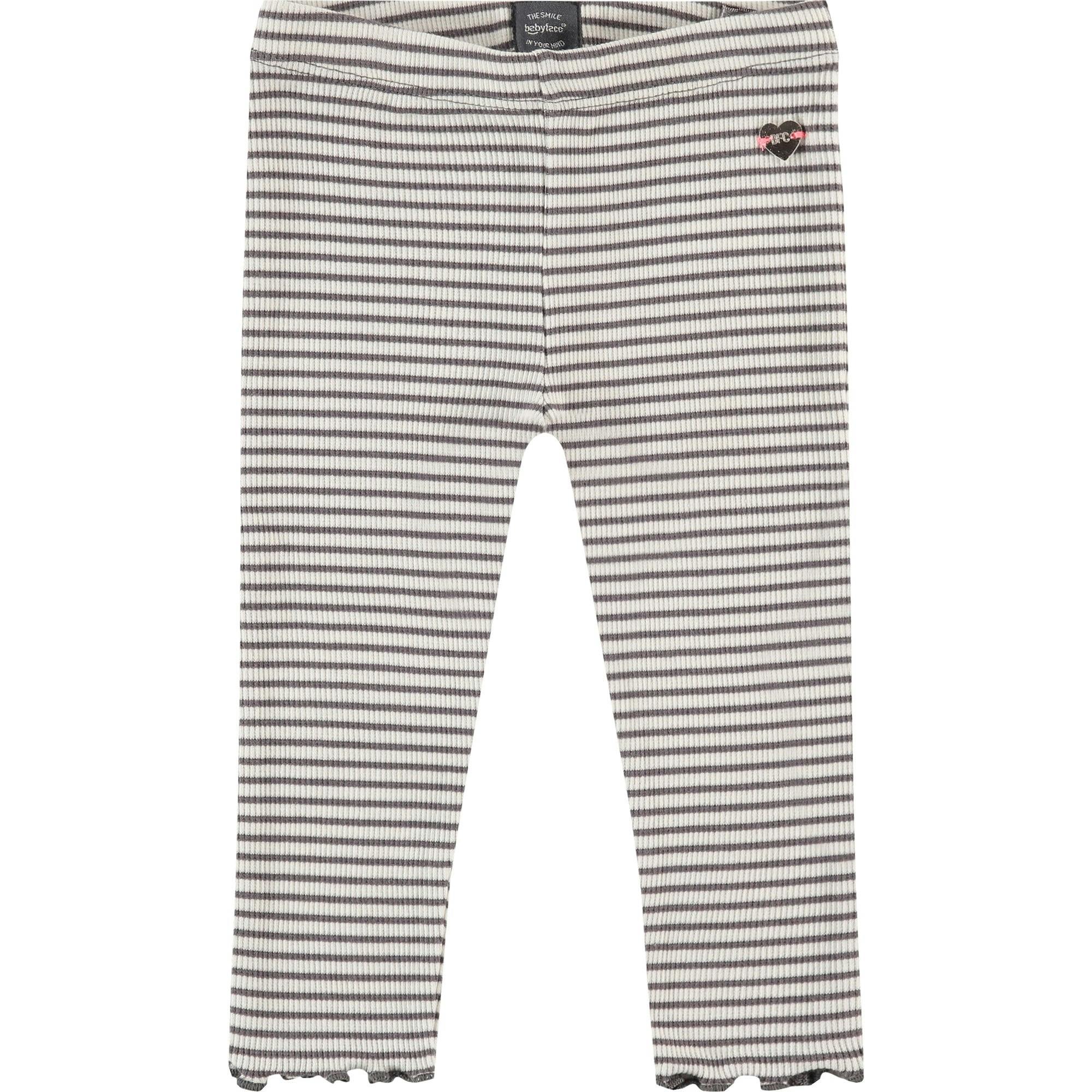 Striped Lettuce Edge Hem Leggings