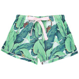 Women's Martinique® Green Banana Leaf Boxer Shorts - Organic Cotton Poplin
