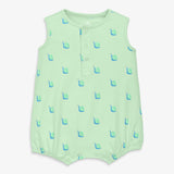 Baby organic henley tank shortie in baby bugs