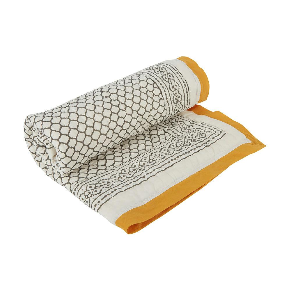 Block-Printed Cotton Crib Quilt