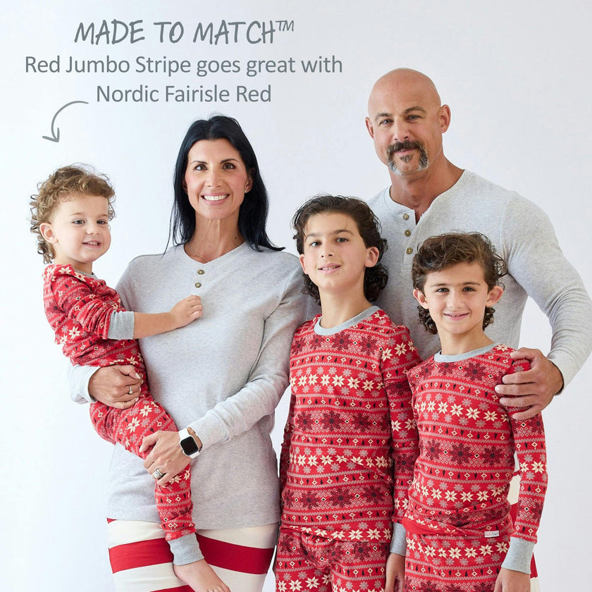 Matching Family Jammies Christmas Pajamas - Red Jumbo Stripe