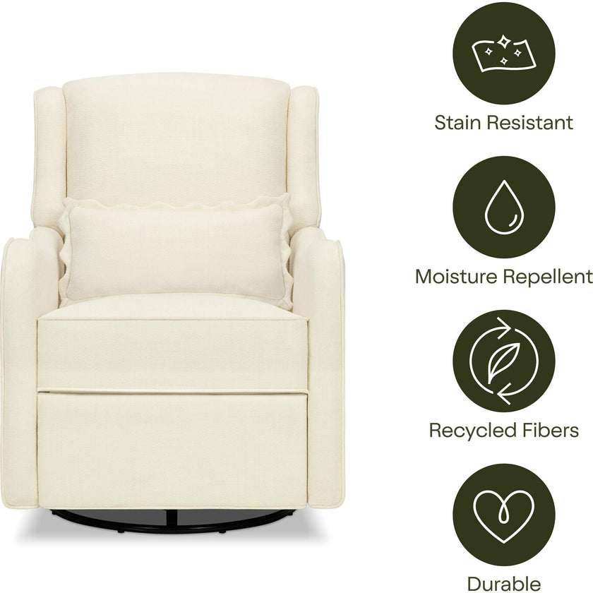 Devon Recliner and Swivel Glider in Performance Ivory Eco-Basketweave