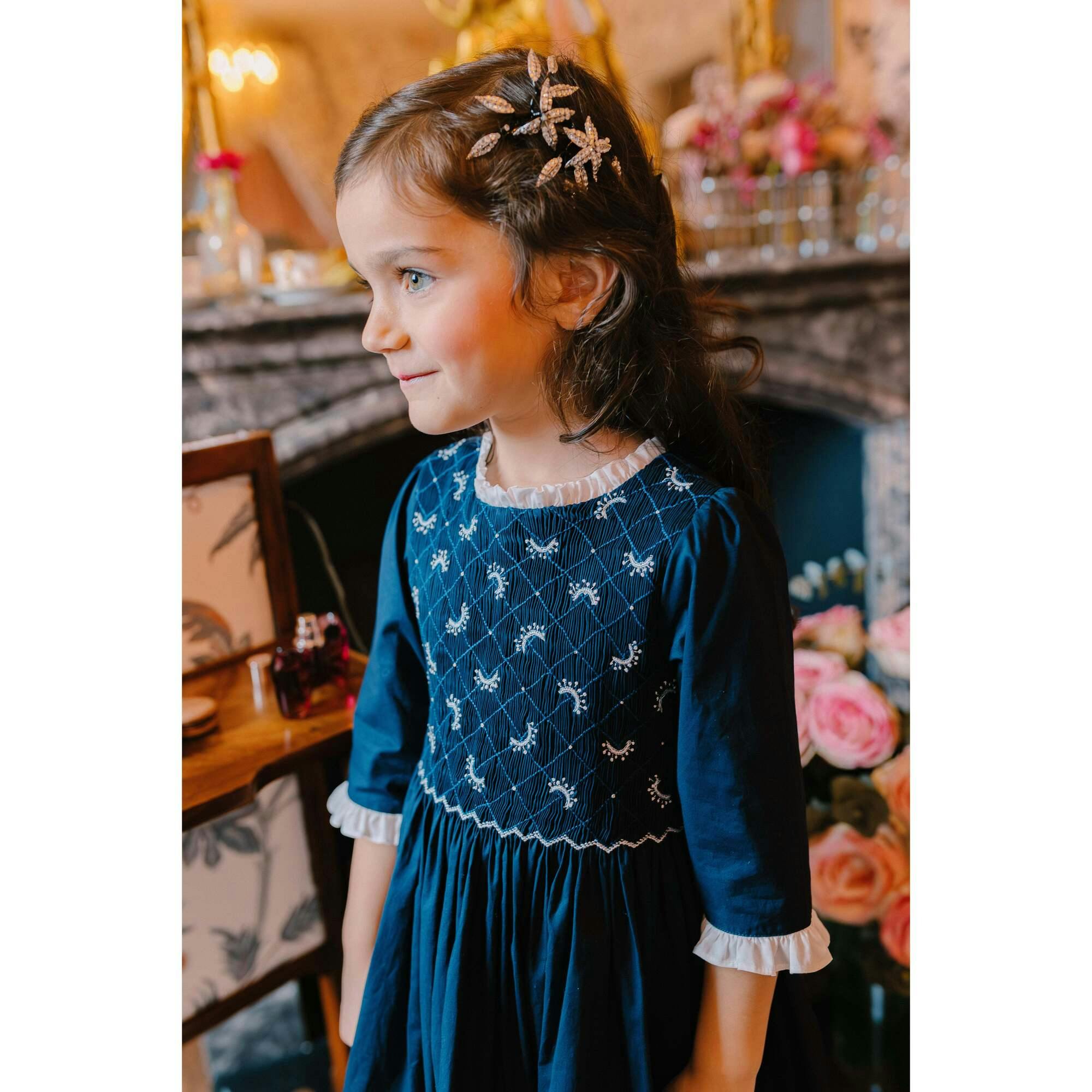 Luna Red Long Sleeve Smocked Dress