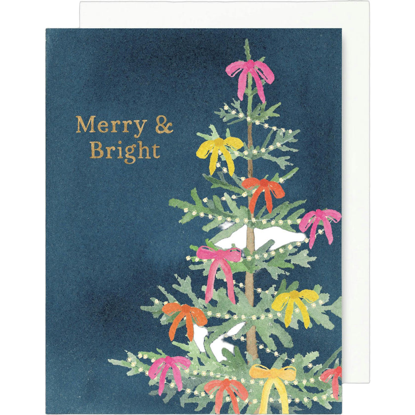 Merry & Bright Holiday Tree Greeting Card
