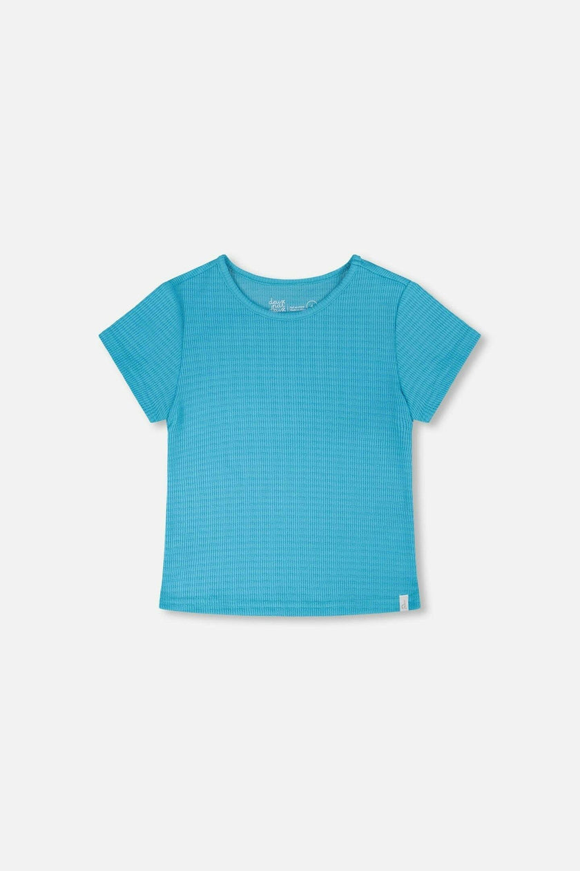 Crinkle Jersey T-Shirt Blue