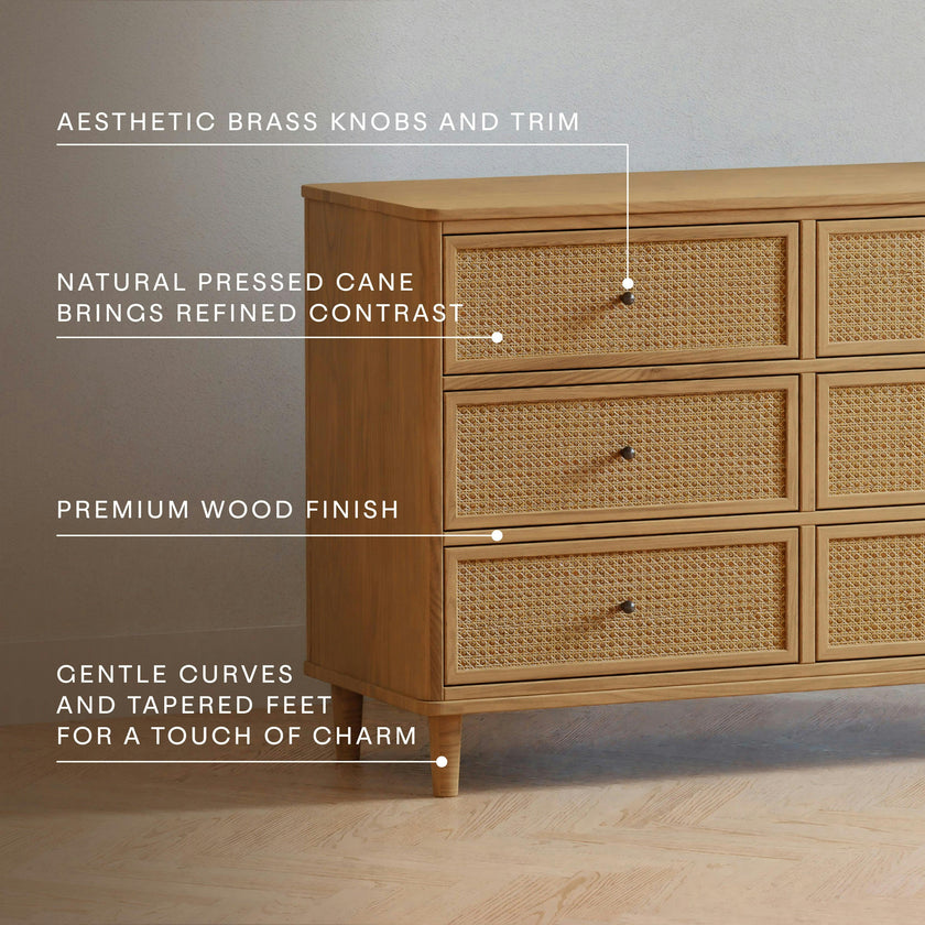 Namesake Marin with Cane 6 Drawer Assembled Dresser