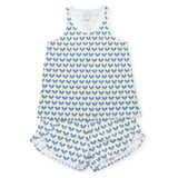 Alyssa Women's Pajama Short Set - Pickleball Blue