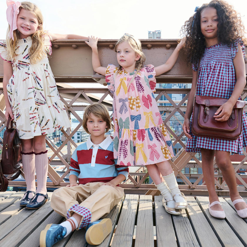 Girls Harper Dress - Patterned Bows