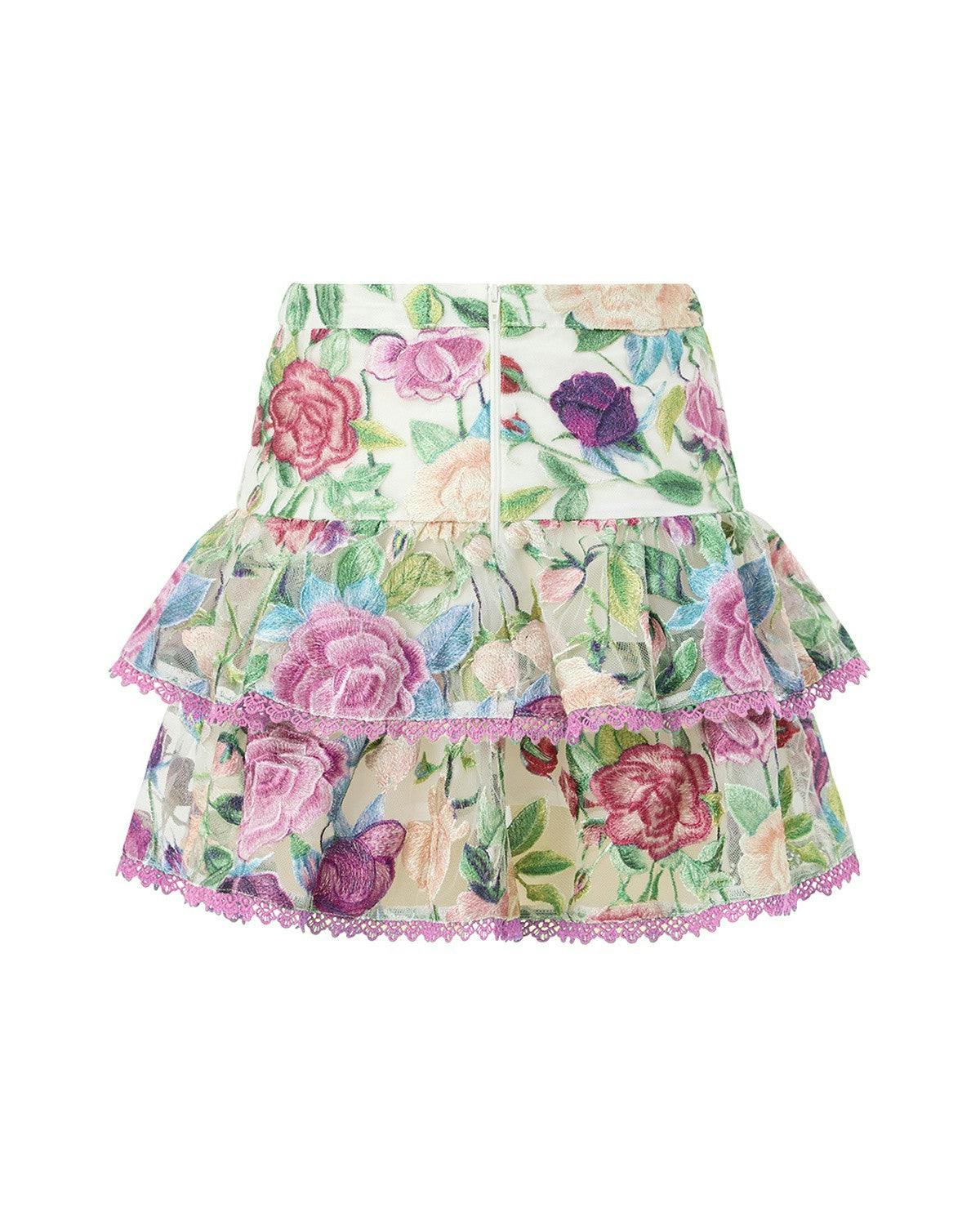 Rachelle Embroidered Mini Skirt