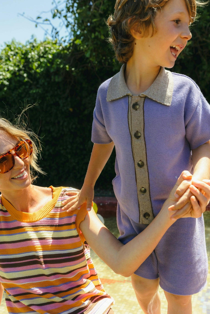 children's organic cotton polo shirt - sunwashed lilac