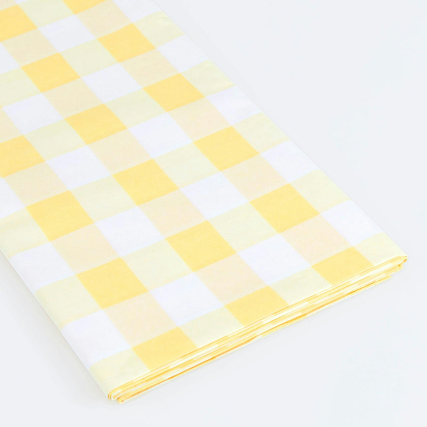 Yellow Gingham Paper Tablecloth