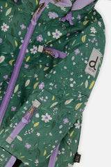 Two Piece Play Snowsuit Green Mini Flower Print