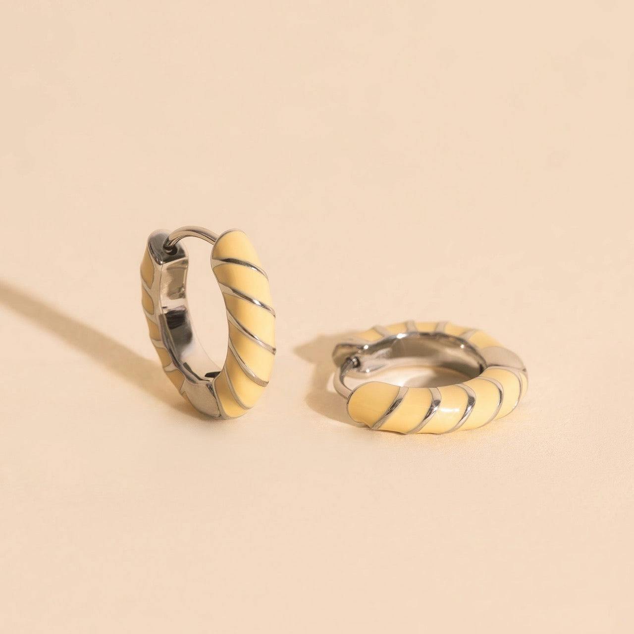 Color Chunky Rounded Huggie Hoop Earrings